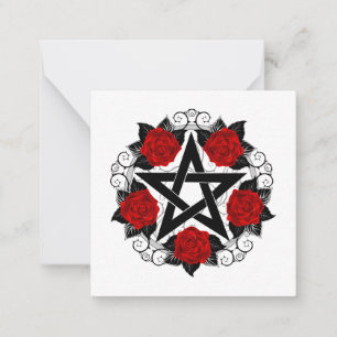 Tarjeta Pequeña Pentagram con rosas rojas