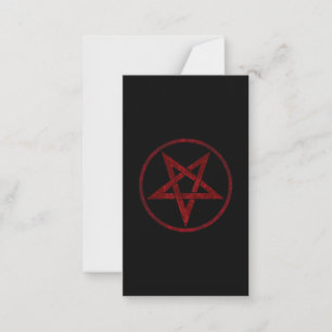 Tarjeta Pequeña Pentagram del diablo Rojo