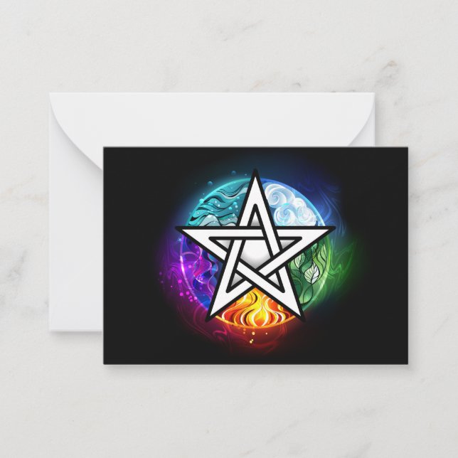 Tarjeta Pequeña Pentagrama de Wiccan (Anverso)