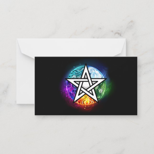 Tarjeta Pequeña Pentagrama de Wiccan (Anverso)