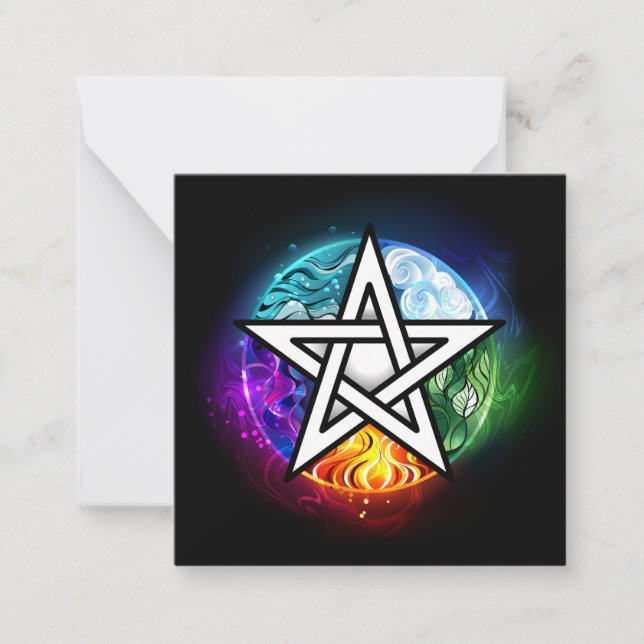 Tarjeta Pequeña Pentagrama de Wiccan (Anverso)