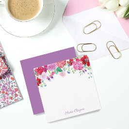 Tarjeta Pequeña Peonías e Hydrangeas Florales en Acuarela Personal