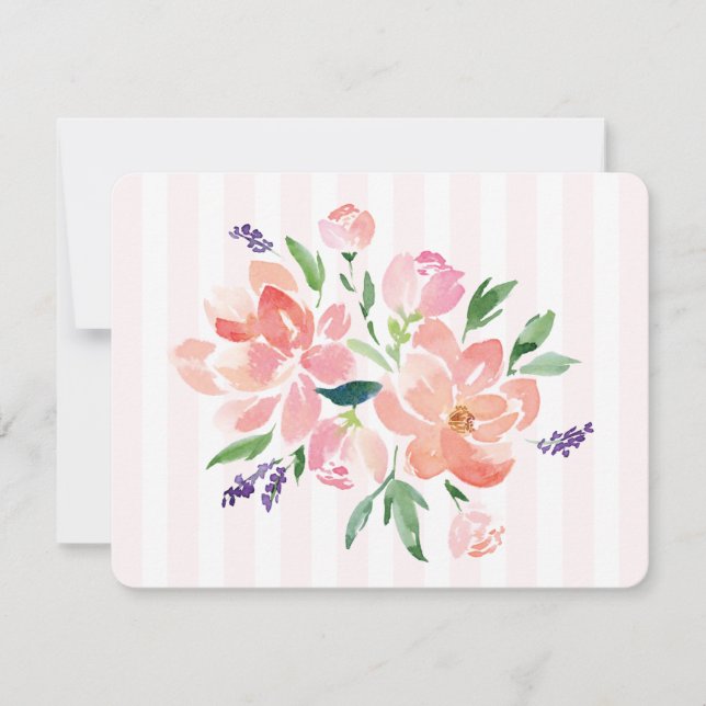 Tarjeta Pequeña Peony Pintado Rosa Rastreado (Anverso)