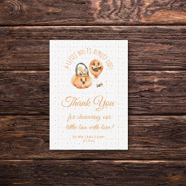 Tarjeta Pequeña pequeña boo, ducha de bebé de halloween gracias na