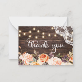 Tarjeta Pequeña Pequeña Cara de Madera Rubor & Peach Floral Gracia