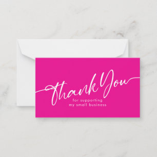 Tarjeta Pequeña Pequeña Empresa Rosa Gracias por Apoyar