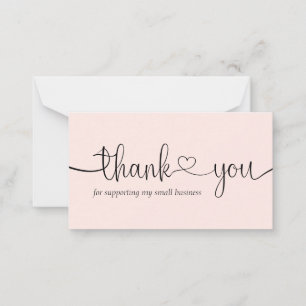 Tarjeta Pequeña Pequeña Empresa Rosa Moderna Mínima Gracias