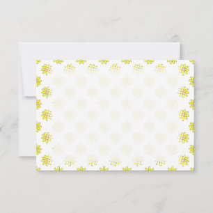 Tarjeta Pequeña Pequeña Flor Amarilla Patrón Floral En Blanco