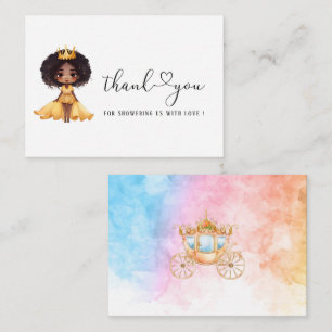Tarjeta Pequeña Pequeña Princesa acuarela gracias