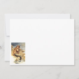 Tarjeta Pequeña Pequeña sirena de vintage