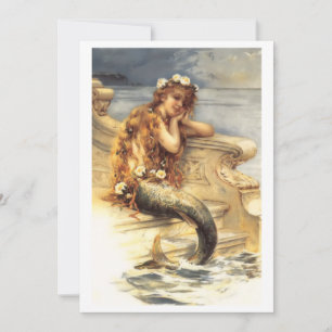 Tarjeta Pequeña Pequeña sirena de vintage