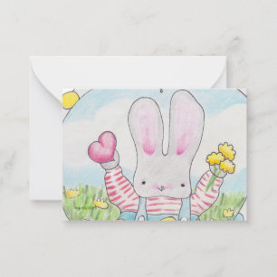 Tarjeta Pequeña pequeño conejo valentino
