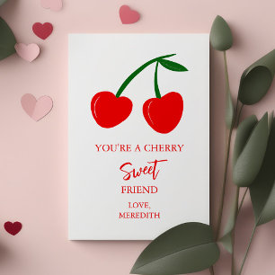 Tarjeta Pequeña Pequeño Eres un Amigo Dulce de Cereza San Valentín