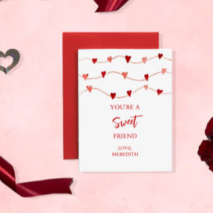 Tarjeta Pequeña Pequeño Eres un Amigo Dulce Día de San Valentín