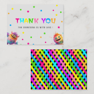 Tarjeta Pequeña Pequeño Monstruo acuarela bebé ducha gracias