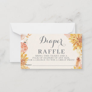 Tarjeta Pequeña Pequeño PUMPKIN BABY SHOWER Diaper Raffle