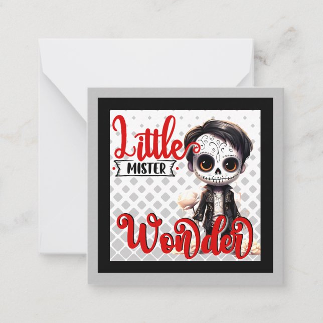 Tarjeta Pequeña Pequeño Señor Calavera de Azúcar (Anverso)