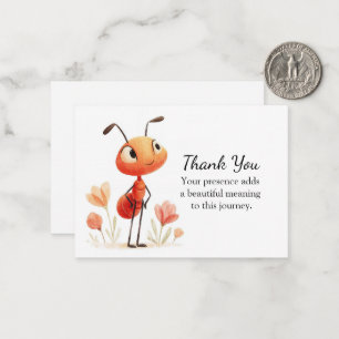 Tarjeta Pequeña Pequeño Soñador Hormiga en Flor Gracias