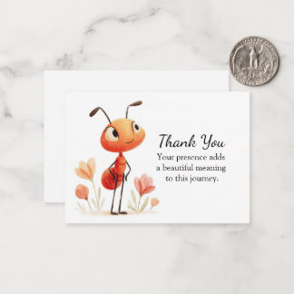 Tarjeta Pequeña Pequeño Soñador Hormiga en Flor Gracias