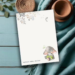 Tarjeta Pequeña Pequeño y lindo Elefante de cacahuete Baby Shower