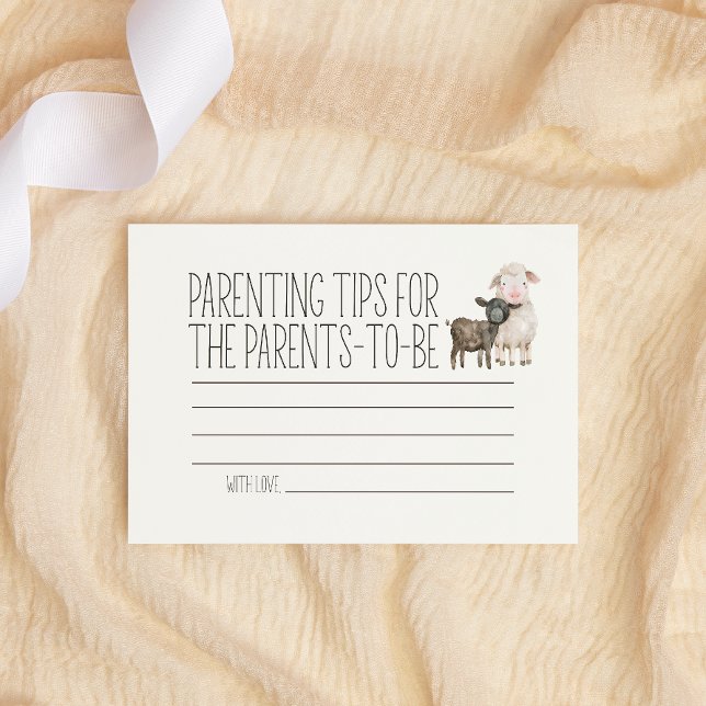 Tarjeta Pequeña Pequeños animales de granja Consejos para padres e (Subido por el creador)