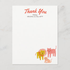 Tarjeta Pequeña Pequeños Libios Llanos Baby Shower Gracias Cartas