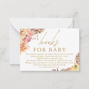 Tarjeta Pequeña Pequeños Libros De Baby Shower Floral De Calabaza 