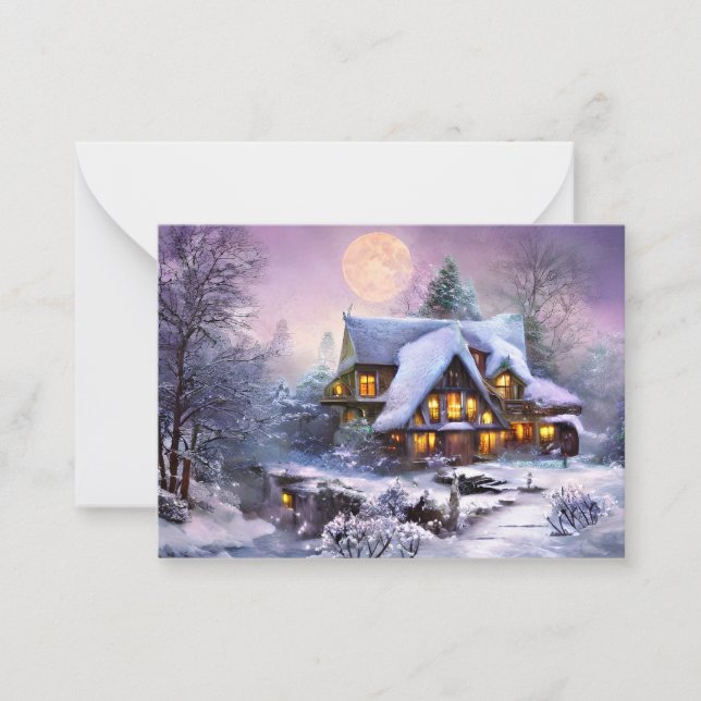 Tarjeta Pequeña Pequeños Navidades con presupuesto para el hogar e (Anverso)