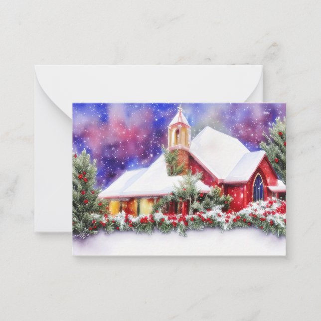 Tarjeta Pequeña Pequeños Navidades con presupuesto para iglesia de (Anverso)