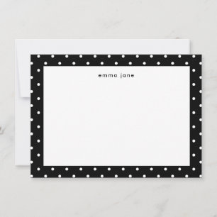 Tarjeta Pequeña Pequeños puntos en blanco y negro personalizados