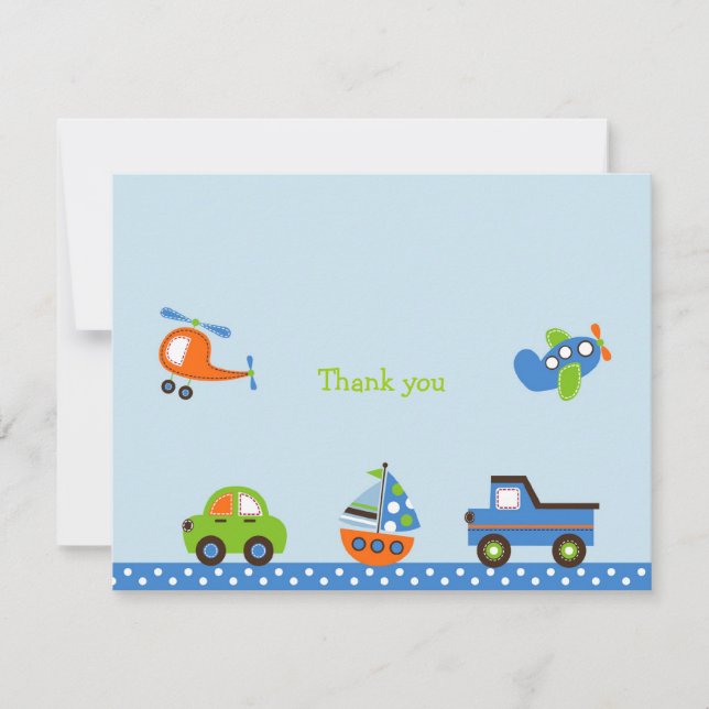 Tarjeta Pequeña Pequeños Viajes de Transporte Gracias Cartas De No (Anverso)