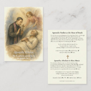 Tarjeta Pequeña Perdón Apostólico Oración Latina en Forma Larga