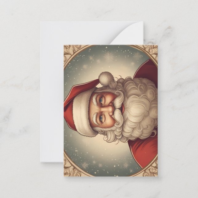 Tarjeta Pequeña Père Noël rétro vintage (Anverso)