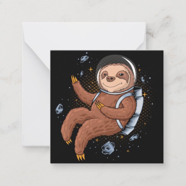 Tarjeta Pequeña Perezoso Adorable (Anverso)