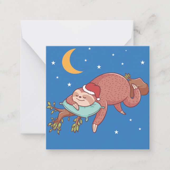 Tarjeta Pequeña Perezoso Adorable (Anverso)