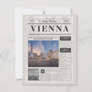 Tarjeta Pequeña Periódico Antiguo de Viena – Serie de Viajes por C