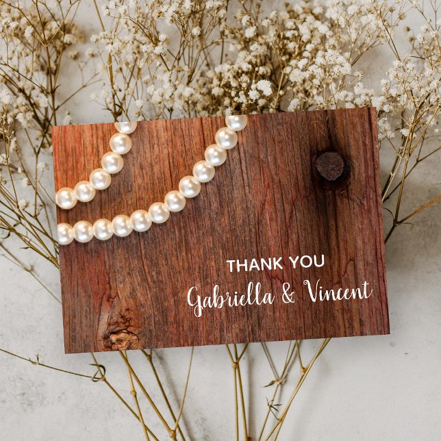 Tarjeta Pequeña Perlas Rústicas y Boda de Madera de Barn (Subido por el creador)