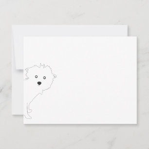 Tarjeta Pequeña Perrito que mira a escondidas lindo Notecard plano