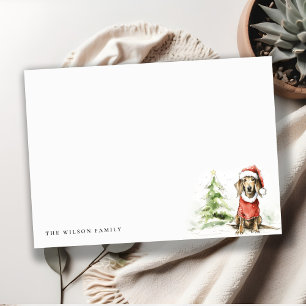 Tarjeta Pequeña Perro Dachshund Lindo Peludo y Brillante Navidad