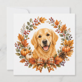 Tarjeta Pequeña Perro de Agua de Otoño