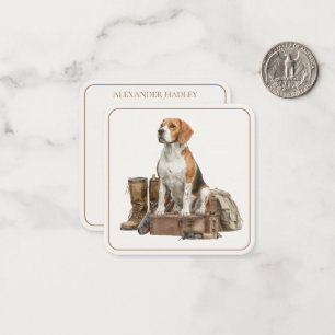 Tarjeta Pequeña Perro de caza de estilo vintage acuarela