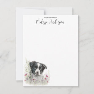 Tarjeta Pequeña Perro de color de borde pimienta acuarela personal