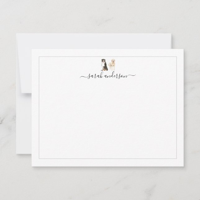Tarjeta Pequeña Perro de montaña bernés Golden Doodle Border (Anverso)