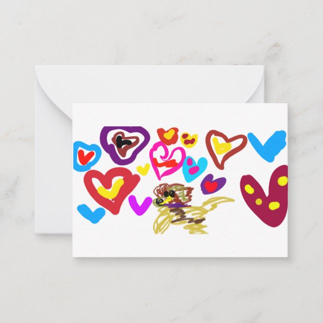 Tarjeta Pequeña PERRO MONO de San Valentín  (Anverso)