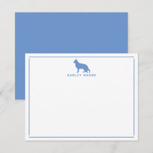 Tarjeta Pequeña Perro Pastor Alemán Azul Papelería Moderna Fronter