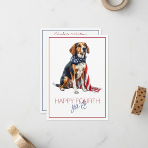 Tarjeta Pequeña Perro Patriótico Personalizado del 4 de Julio