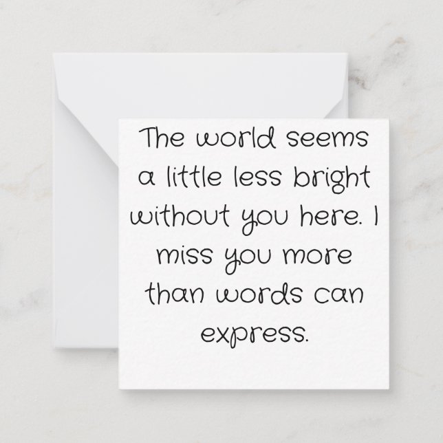 Tarjeta Pequeña Perro, te extraño (Reverso)