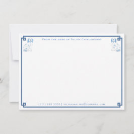 Tarjeta Pequeña Perros Darling Blue And White China Staffordshire