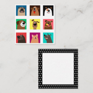 Tarjeta Pequeña Perros de dibujos animados divertidos