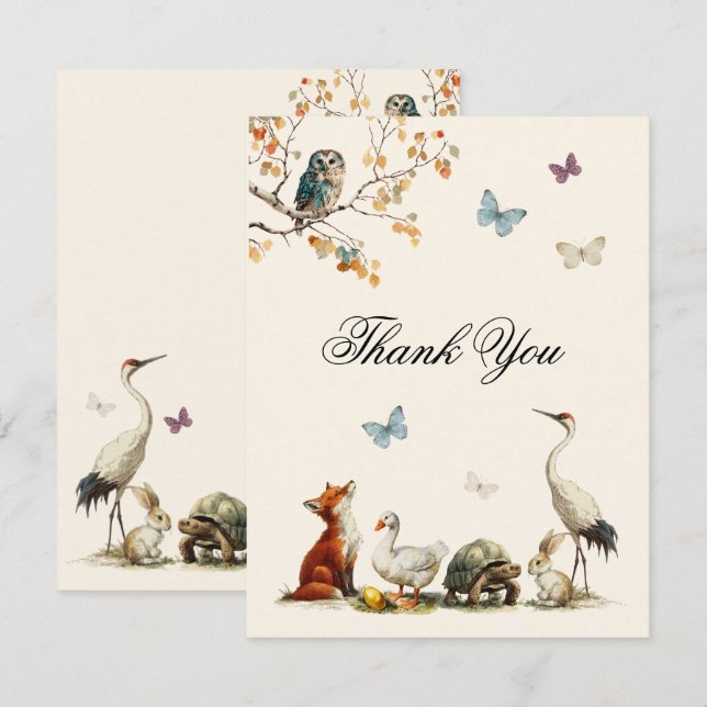 Tarjeta Pequeña Personajes del Libro de Cuentos de Esopo Baby Show (Anverso / Reverso)